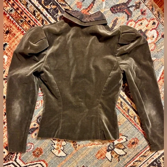 VTG Scott McClintock Velvet Victorian Revival Puff Sleeve Blazer Paisley Trim S - Picture 6 of 8